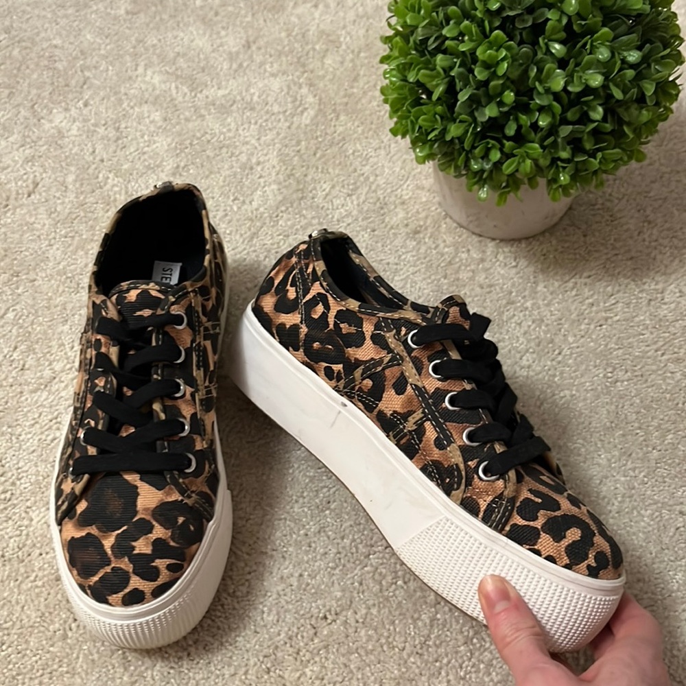 Sneakers Steve Madden Pressstn - Taille 11 - Blanc éclaboussé De Peinture - Vintage